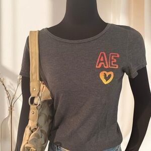 Vintage Y2K Women’s American Eagle Gray Baby Graphic Tee size L